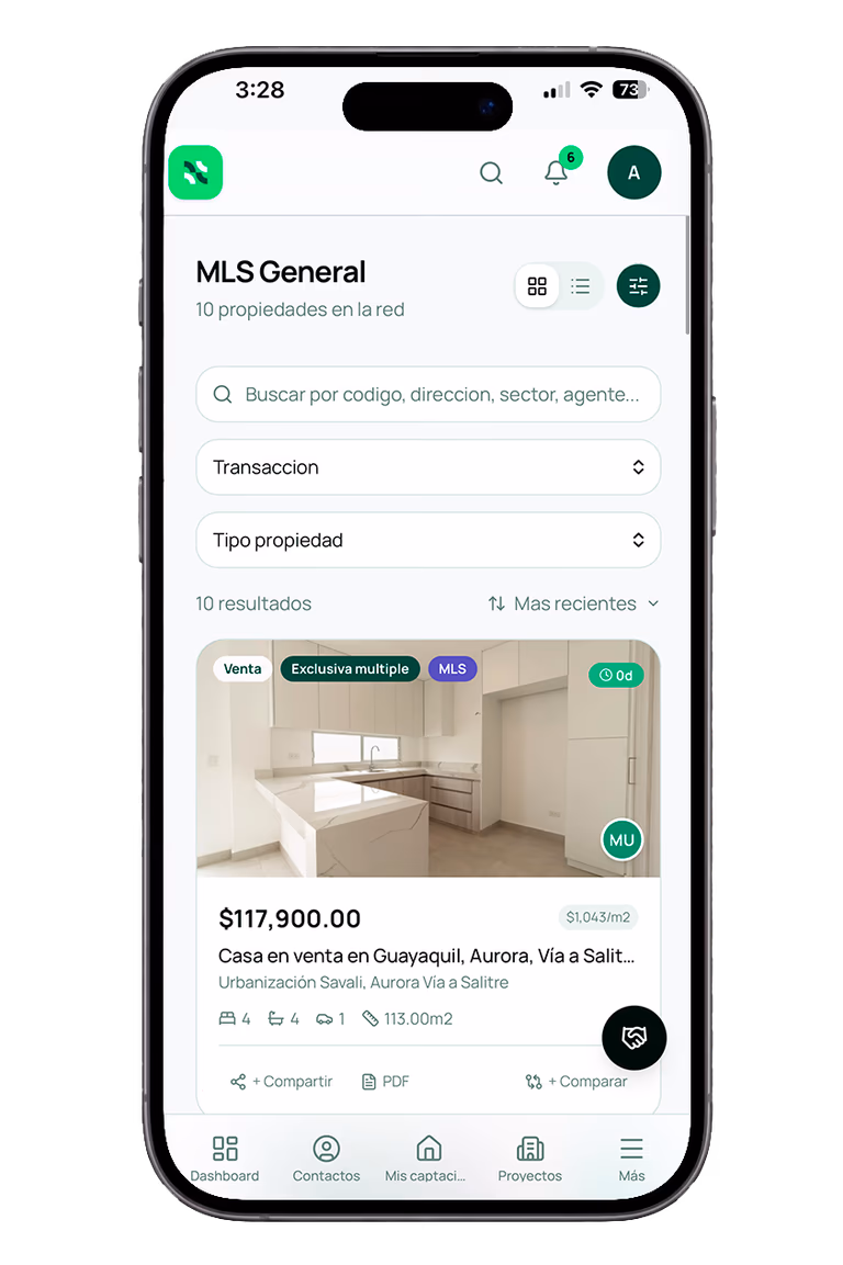 Pantalla del panel GeoBienes OS mostrando cómo publicar una propiedad en minutos